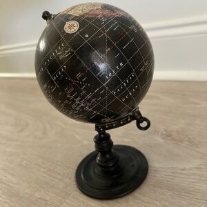 Elegant Small Black Globe on Stand